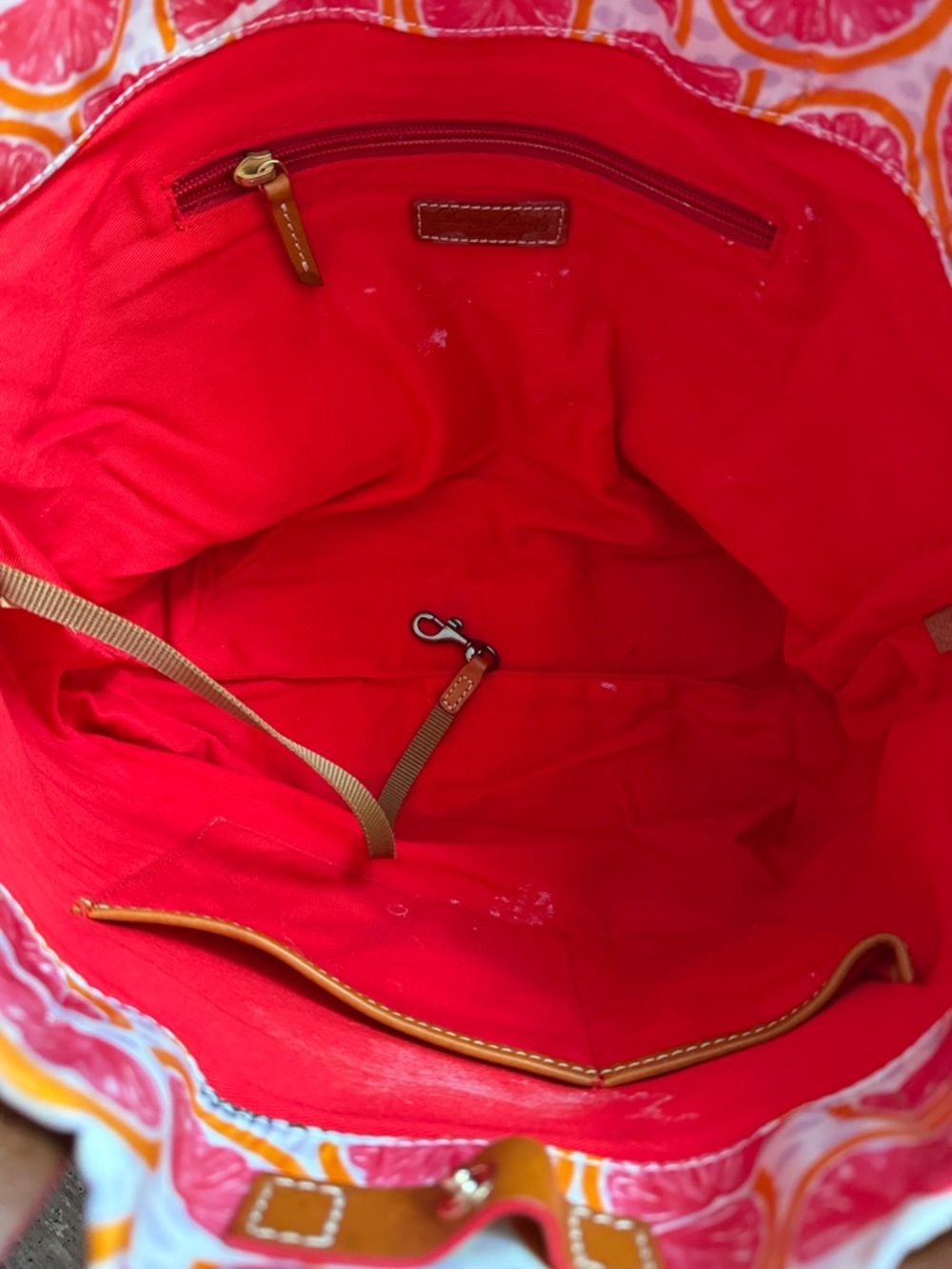 Dooney & Bourke Grapefruit Nylon Tote - Picture 3 of 6